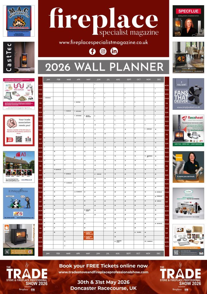 Fireplace Wallplanner 2026