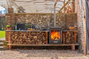BBQube outdoor kitchen heater and grill