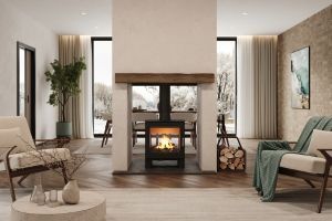 the double-sided woodburning stove from mendip