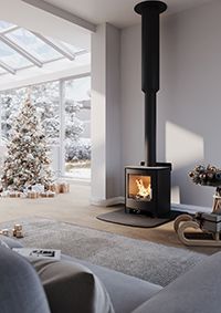 The Churchill 8 convection woodburning stove from Mendip Stoves