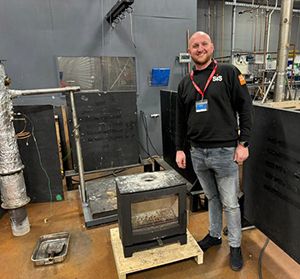 Sam Hamer, Stove Industry Supplies, during the creation of the Basset 5 stove.