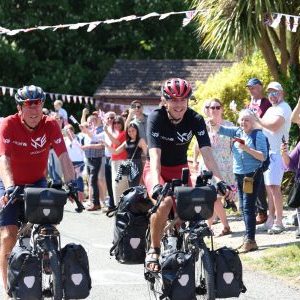Photos © Joel Chant /UNP 
UNP-47752-PlatinumLive
Homecoming of George and Josh Kohler, who have spent the past 12 months cycling around the world for UNICEF. Seen here arriving back in Halvergate, Norfolk.