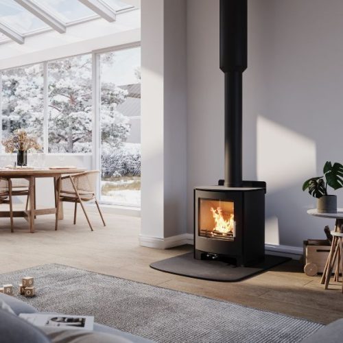 The Multi-Fuel Churchill 8 convection stove from Mendip