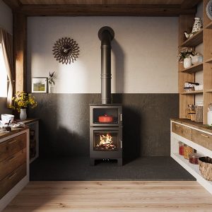 Mendip’s new Woodland Large Oven wood burner heats and cooks